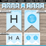 Dance Party Banner Template – Blue Inside Free Printable Party Banner Templates