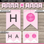 Dance Party Banner Template – Pink Intended For Diy Party Banner Template