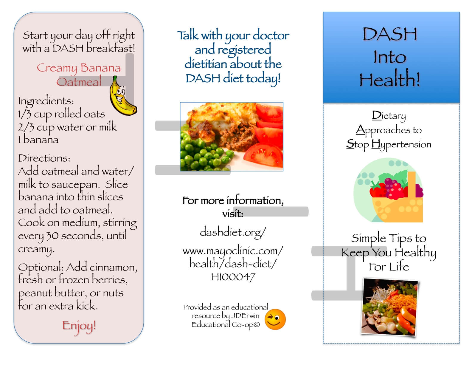 Dash Diet Brochure | Nutr 360 Pertaining To Nutrition Brochure Template
