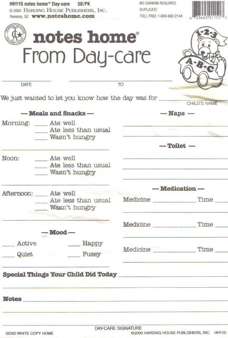 Day Care Infant Daily Report Sheets Printables | Daycare In Daycare Infant Daily Report Template