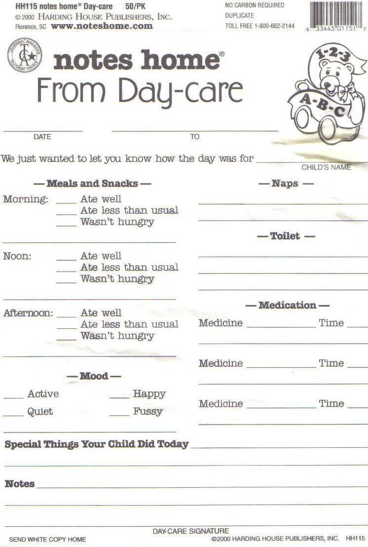 Day Care Infant Daily Report Sheets Printables | Daycare In Daycare Infant Daily Report Template