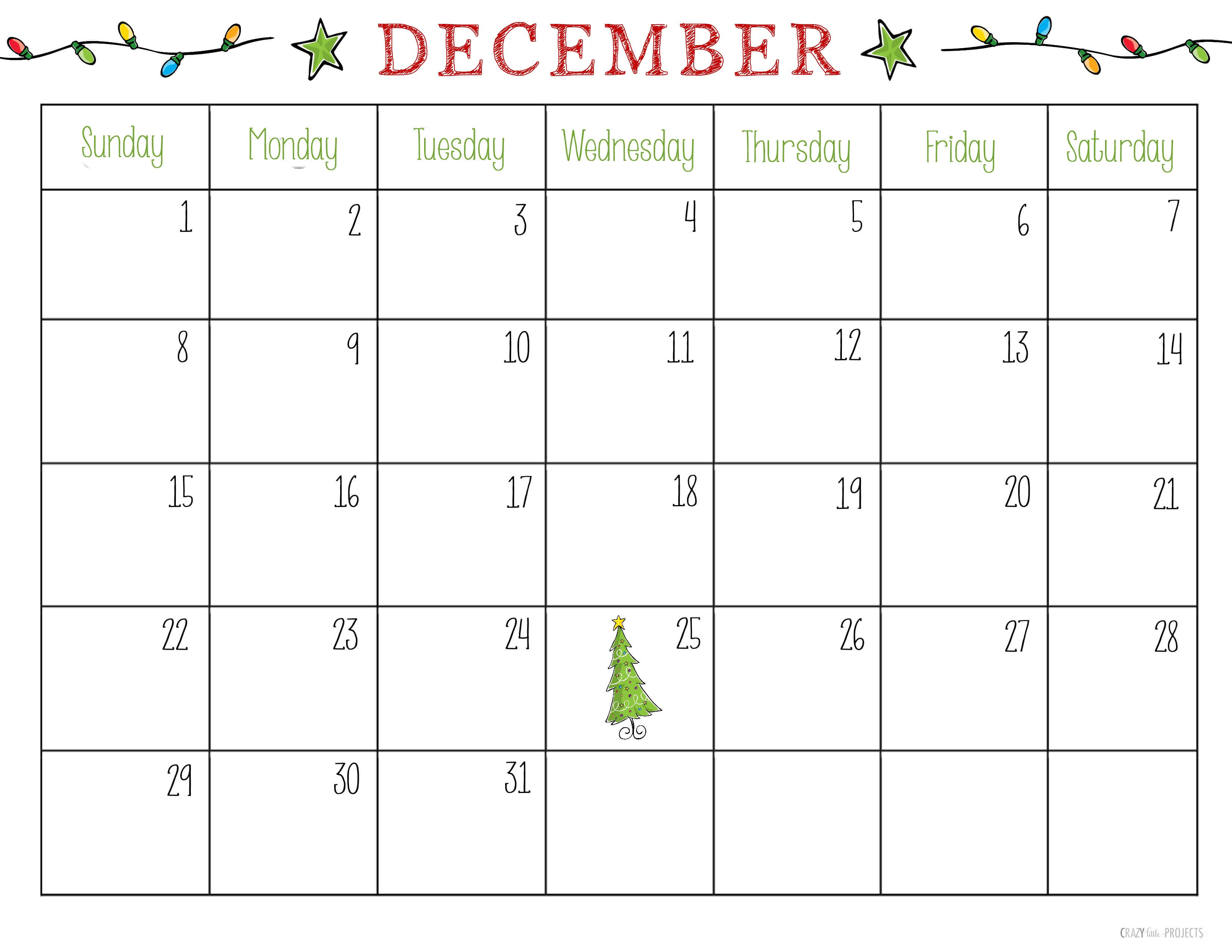 December 2018 Calendar Template Inside Blank Calendar Template For Kids