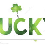 Decorative Word `lucky` With Cute Clover Symbol. Stock Throughout Good Luck Banner Template