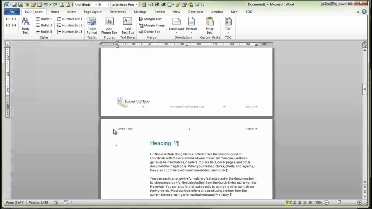 Demonstration Of Word Report Template With Ms Word Templates For Project Report