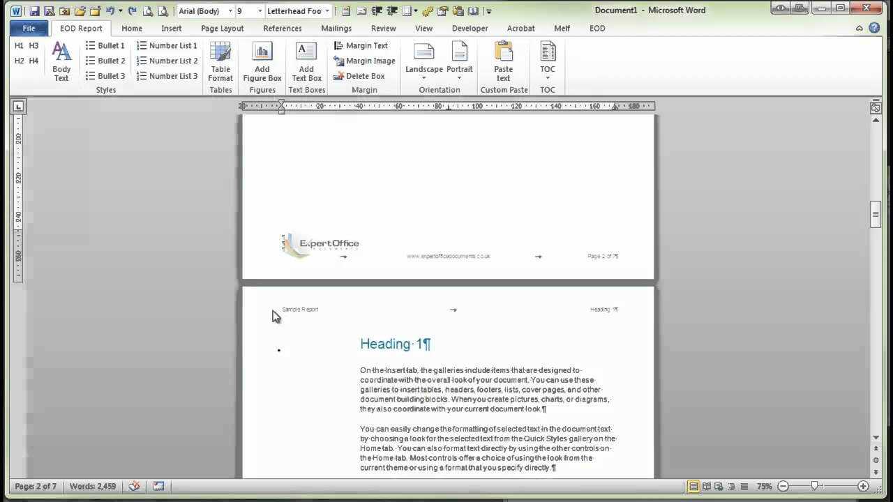 Demonstration Of Word Report Template with Ms Word Templates For Project Report