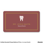 Dentist Golden Rounded Frame Redwood Tooth Dental With Regard To Dentist Appointment Card Template