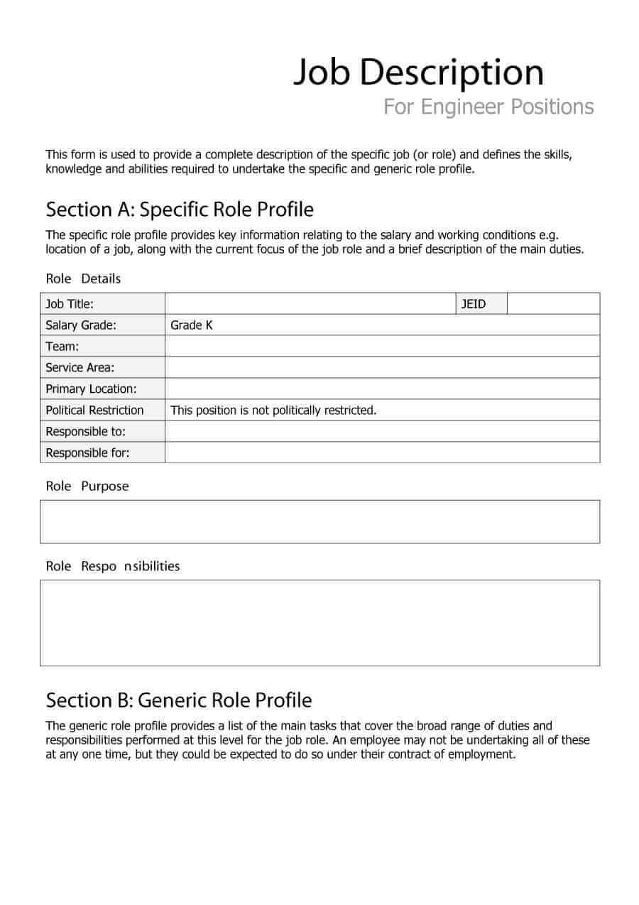 Descargar Pdf Ebook 19+ Free Job Description Templates In Within Job Descriptions Template Word