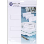 Details About Place Cards White With Silver Border Regarding Amscan Imprintable Place Card Template