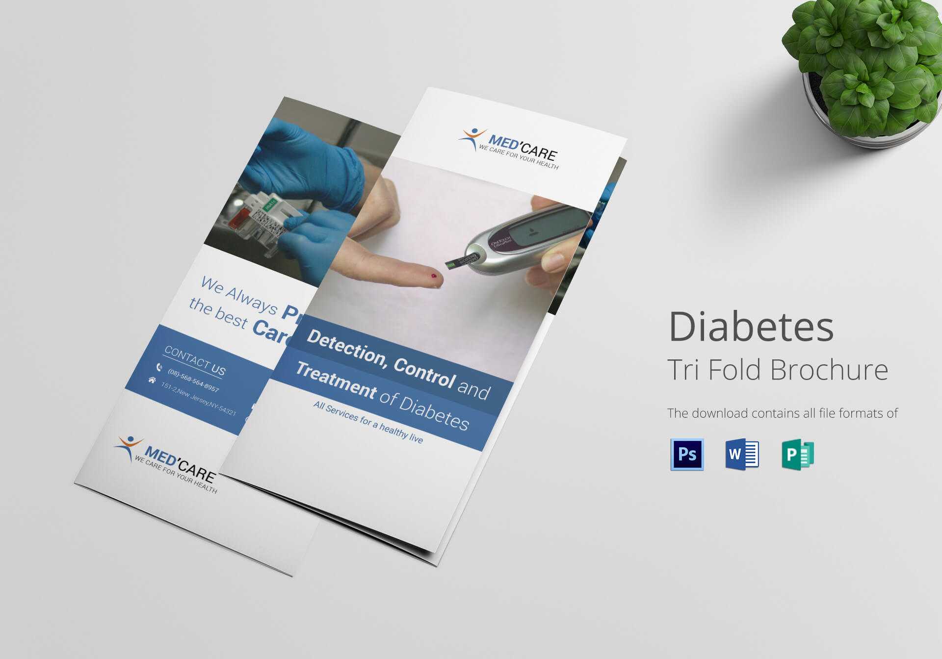 Diabetes Brochure Trifold Template with regard to Tri Fold Brochure Publisher Template