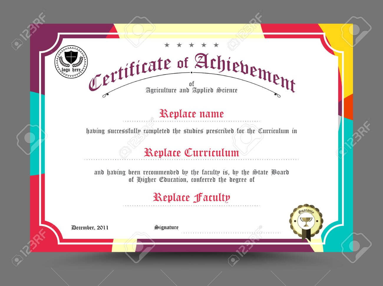 Diploma Certificate Template Design. Vector Illustration. In Design A Certificate Template