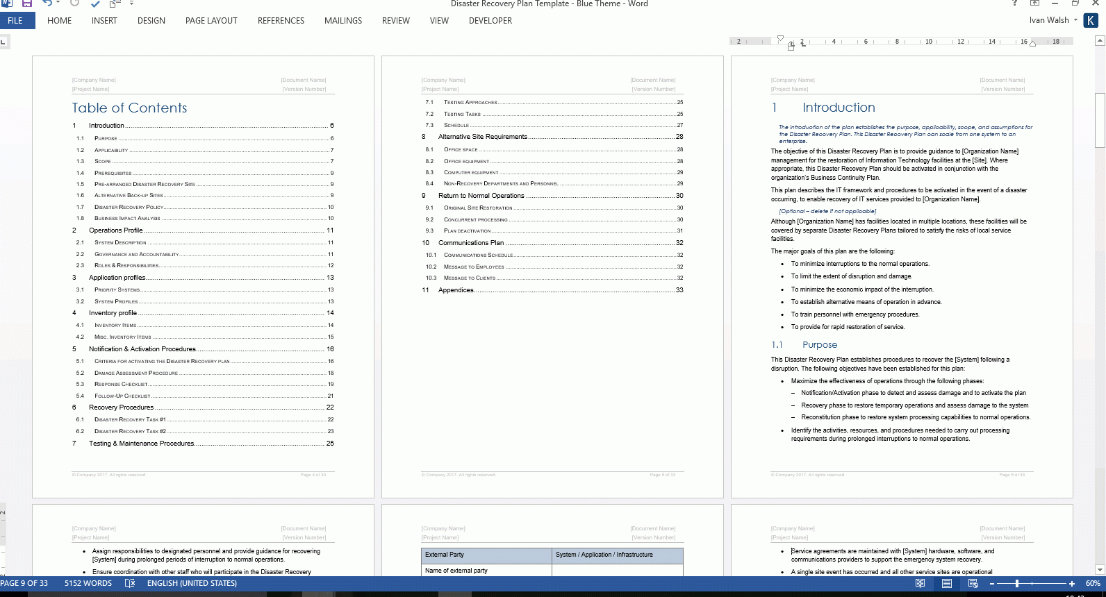 Disaster Recovery Plan Template (Ms Word+Excel) – Templates Pertaining To Dr Test Report Template