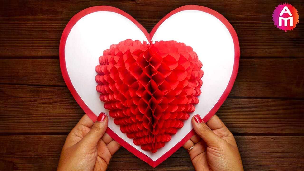 Diy 3D Heart ❤️ Pop Up Card | Valentine Pop Up Card Regarding 3D Heart Pop Up Card Template Pdf