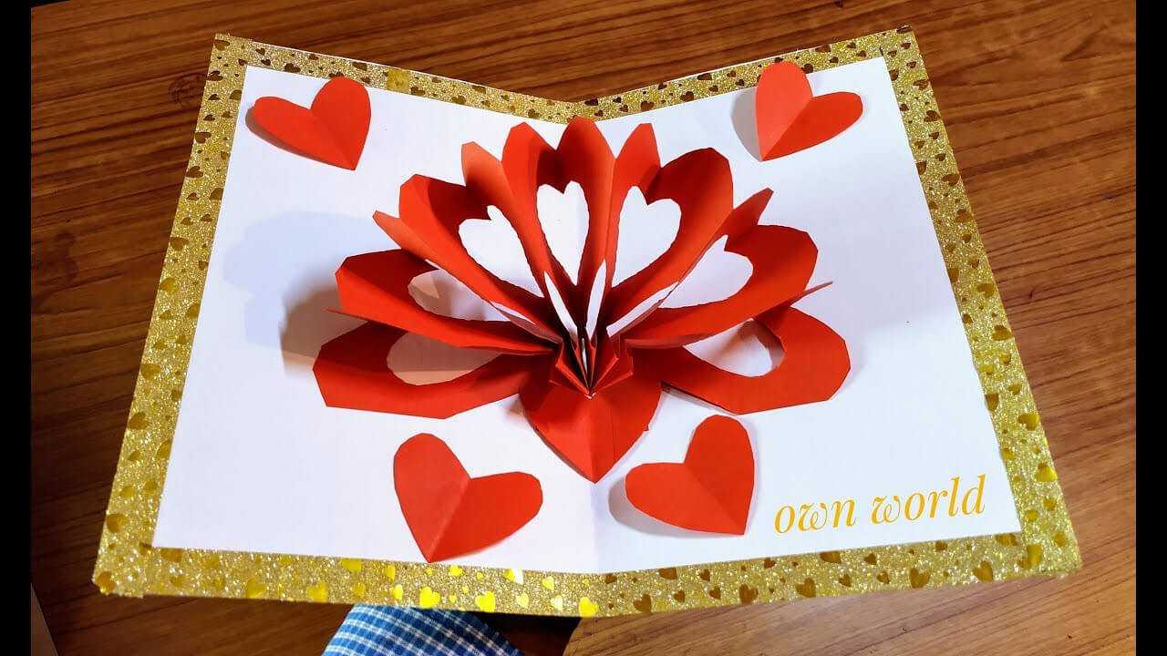 Diy 3D Heart ❤️ Pop Up Card | Valentine Pop Up Card Throughout 3D Heart Pop Up Card Template Pdf