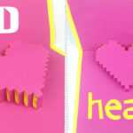 Diy 3D Heart Pop Up Card Tutorial Easy. Greeting Gift Card Love Design  Ideas For Boyfriend Inside Pixel Heart Pop Up Card Template