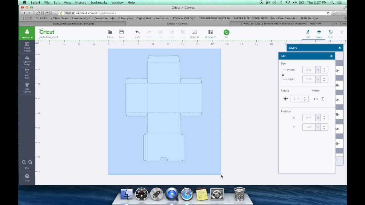 Diy Box Template For Cricut Design Space Pertaining To Card Box Template Generator