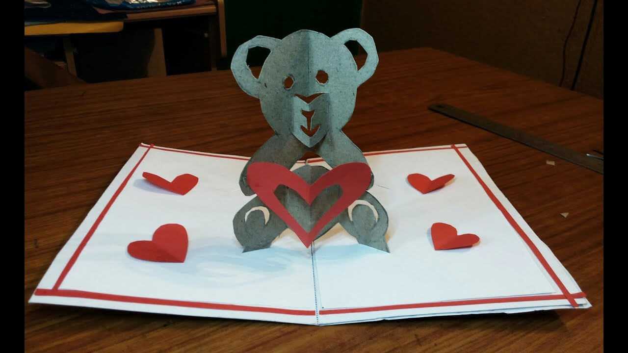 Diy – How To Make A Teddy Bear Pop Up Card |Paper Crafts Handmade Craft   Mother’S Day Card! For Teddy Bear Pop Up Card Template Free