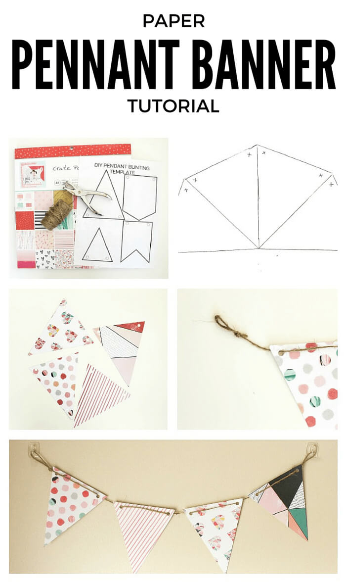 Diy Paper Pennant Banner (W/ Free Template) - Mommy Suite Intended For Homemade Banner Template