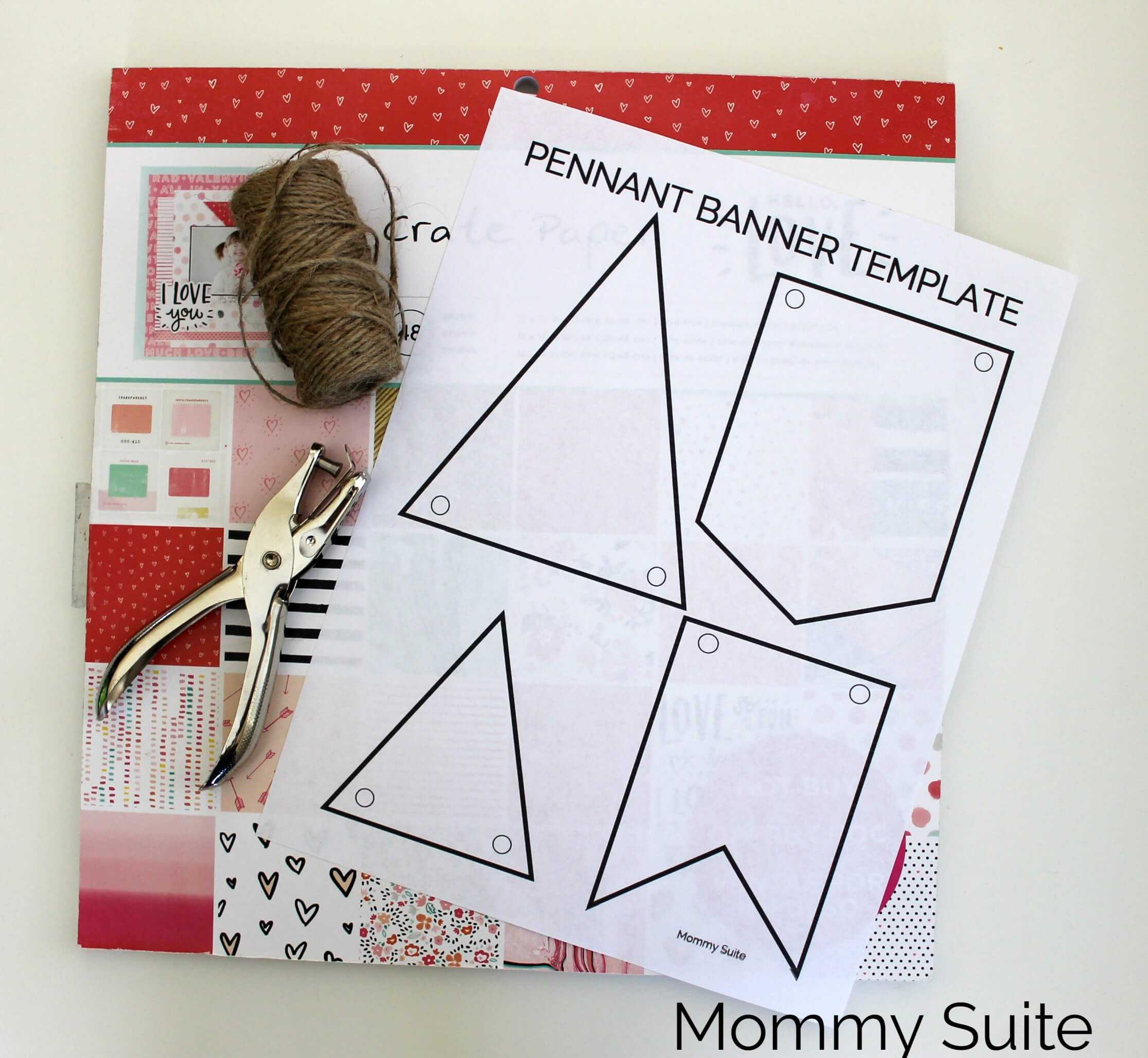 Diy Paper Pennant Banner (W/ Free Template) – Mommy Suite With Homemade Banner Template