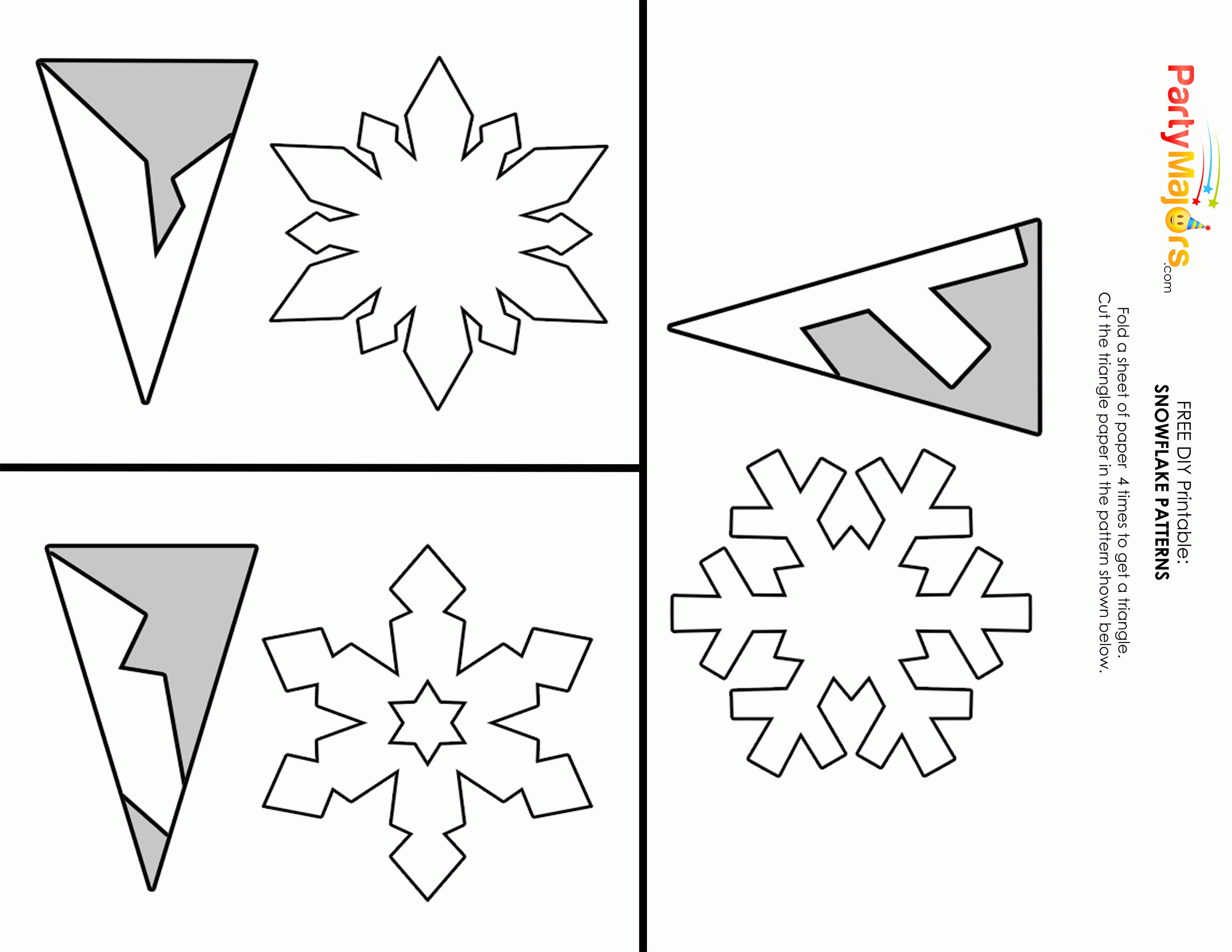 Diy Paper Snowflakes Template – Easy Cut Out Decorations With Blank Snowflake Template