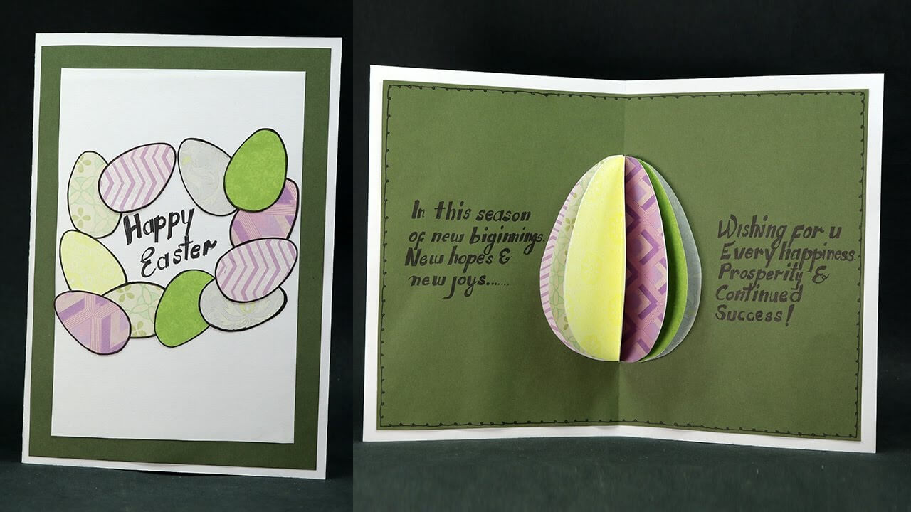 Diy Pop Up Easter Card  How To Make Easter Egg Pop Up Card Easy Within Easter Card Template Ks2