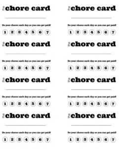 Diy Printable Kid S Chore Punch Card | Kid Stuff | Chore throughout ...