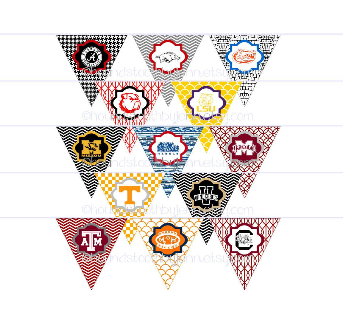Diy Printables! Pennants Collegiate Tailgate Digital Intended For College Banner Template
