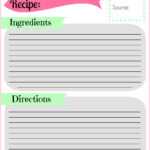 Diy Recipe Binder | Pocketful Of Motherhood Throughout Full Page Recipe Template For Word