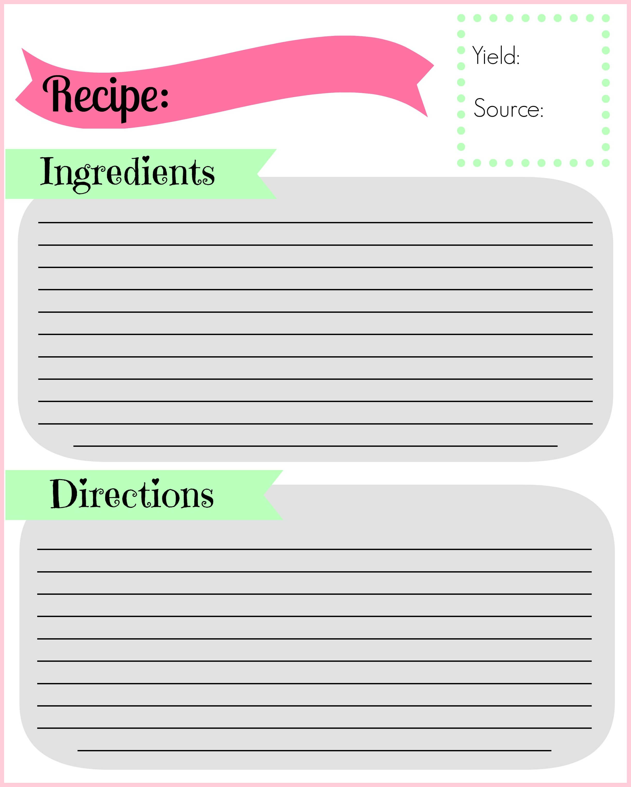 Diy Recipe Binder | Pocketful Of Motherhood Throughout Full Page Recipe Template For Word