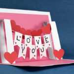 Diy Valentine Card – Handmade I Love You Pop Up Card In I Love You Pop Up Card Template