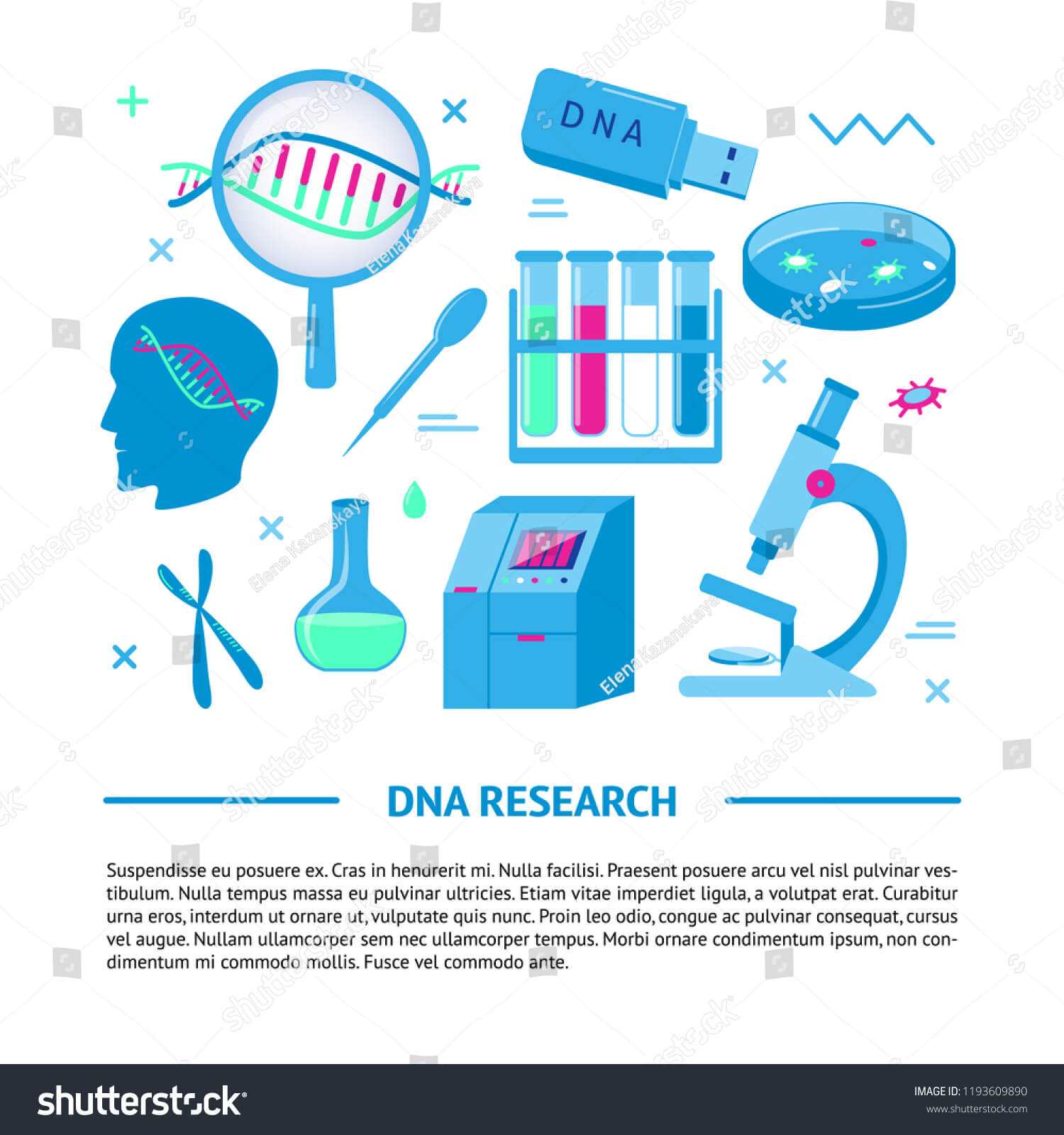 Dna Research Medical Banner Template Flat Stock Vector Throughout Medical Banner Template