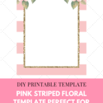 Do It Yourself (Diy) Pink Printable Striped/stripes Floral Regarding Blank Bridal Shower Invitations Templates