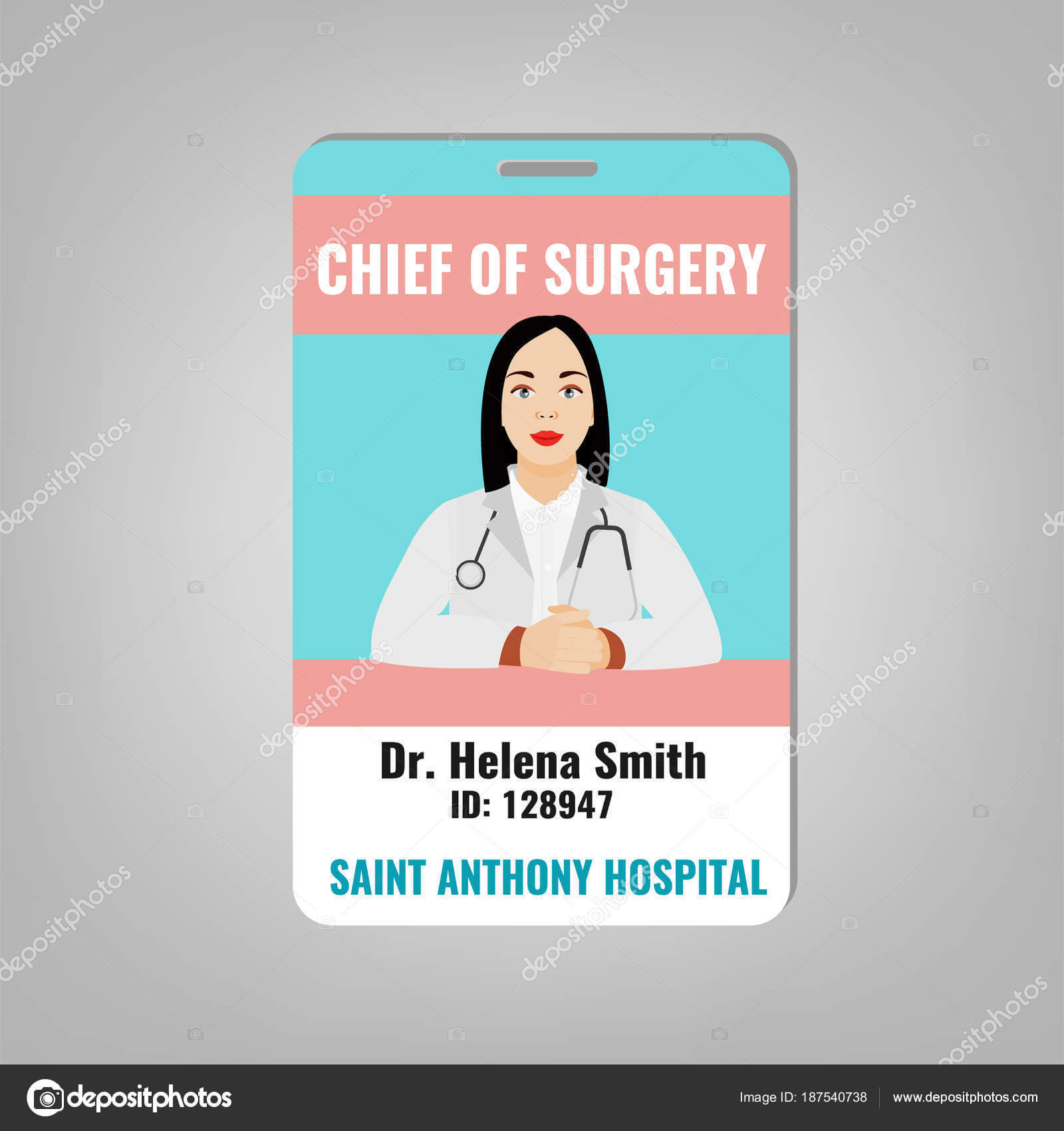 Doctor Id Card — Stock Vector © Annyart #187540738 Throughout Doctor Id Card Template