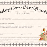 Doll Adoption Certificate Template With Regard To Adoption Certificate Template