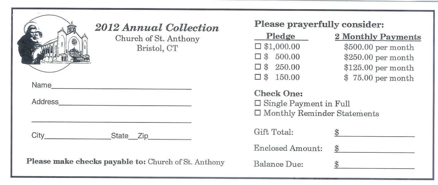 Donation Card Template Penaime Com (Donation Card Template Pertaining To Church Pledge Card Template