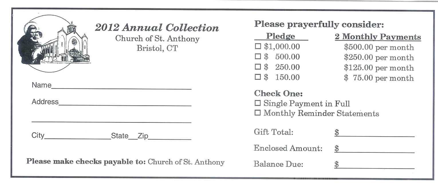 Donation Card Template Penaime Com (Donation Card Template Pertaining To Church Pledge Card Template