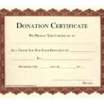 Donation Certificate Template | Certificate Templates regarding Donation Certificate Template