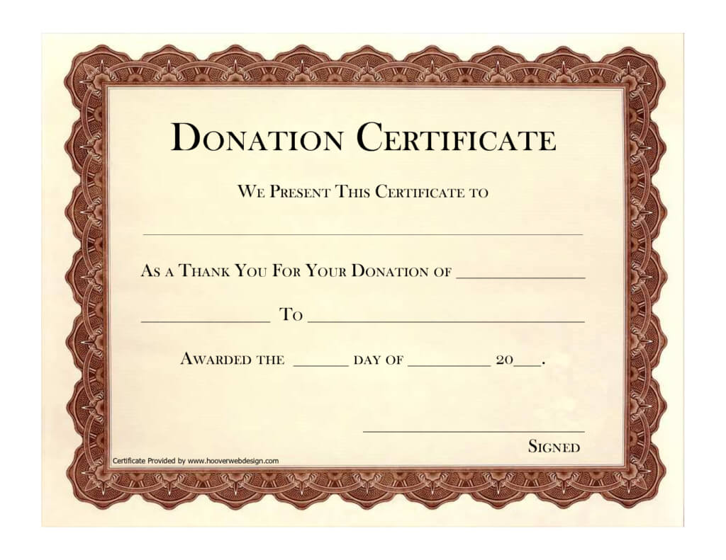 Donation Certificate Template | Certificate Templates Regarding Donation Certificate Template