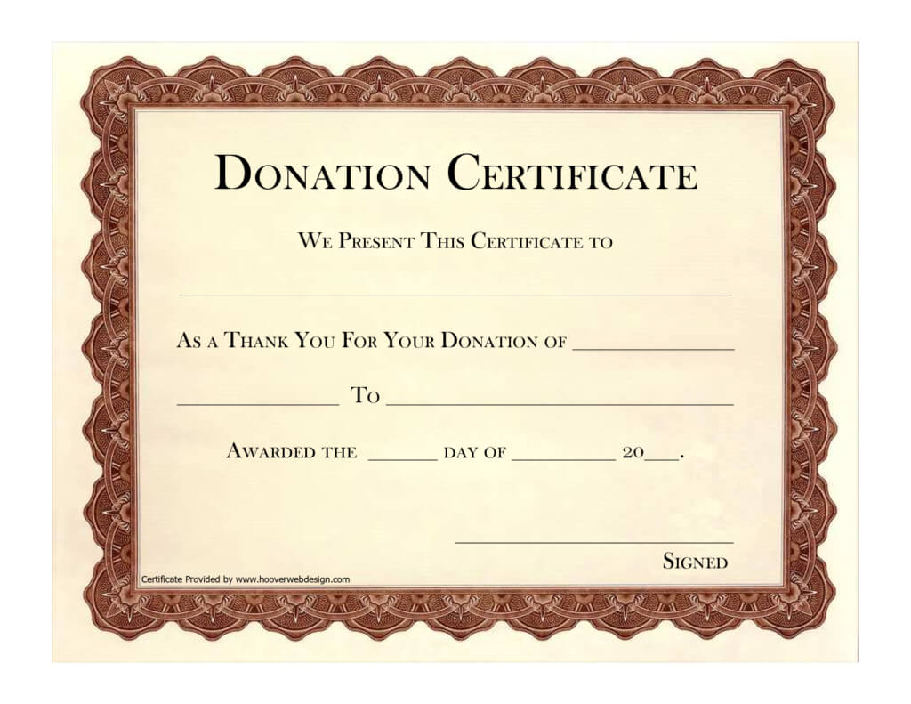 Donation Certificate Template | Certificate Templates regarding Donation Certificate Template