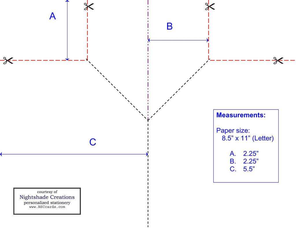 Double Fold Card Template | Card Folding Templates | Cards For Fold Out Card Template