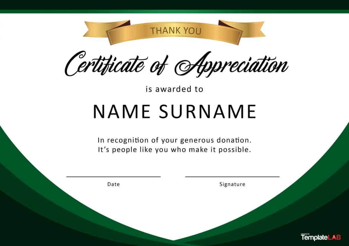 Download Certificate Of Appreciation For Donation 02 With Regard To Free Certificate Of Appreciation Template Downloads