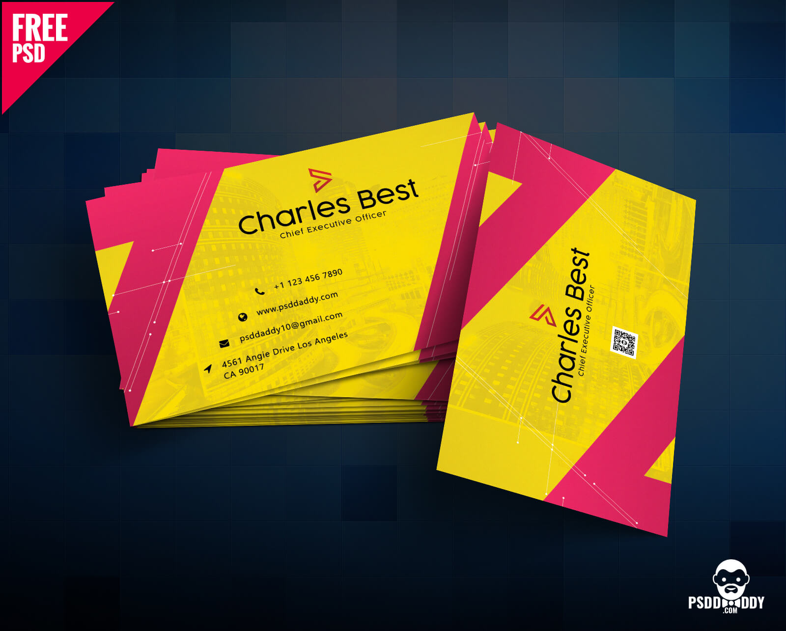 Download] Creative Business Card Free Psd | Psddaddy Pertaining To Business Card Size Template Psd