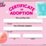 Download Fun Activities And Color Ins To Print Out And Play With Toy Adoption Certificate Template