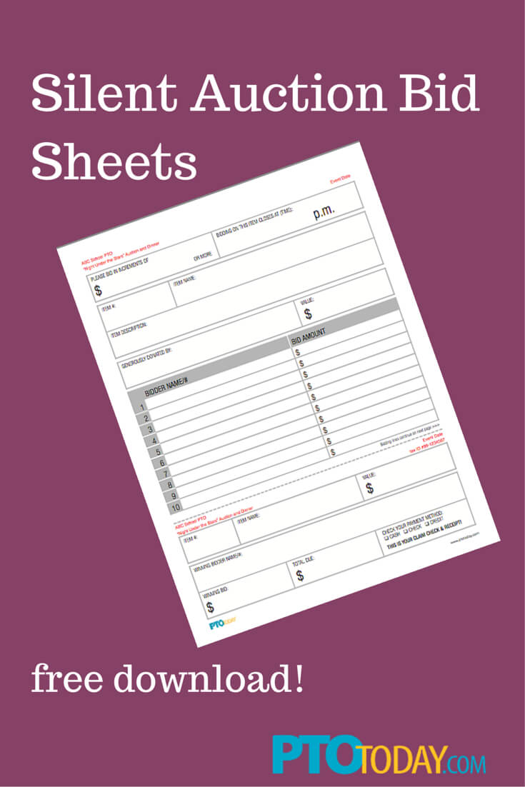 Download Our Free Bid Sheets For Your Upcoming Auction With Regard To Auction Bid Cards Template