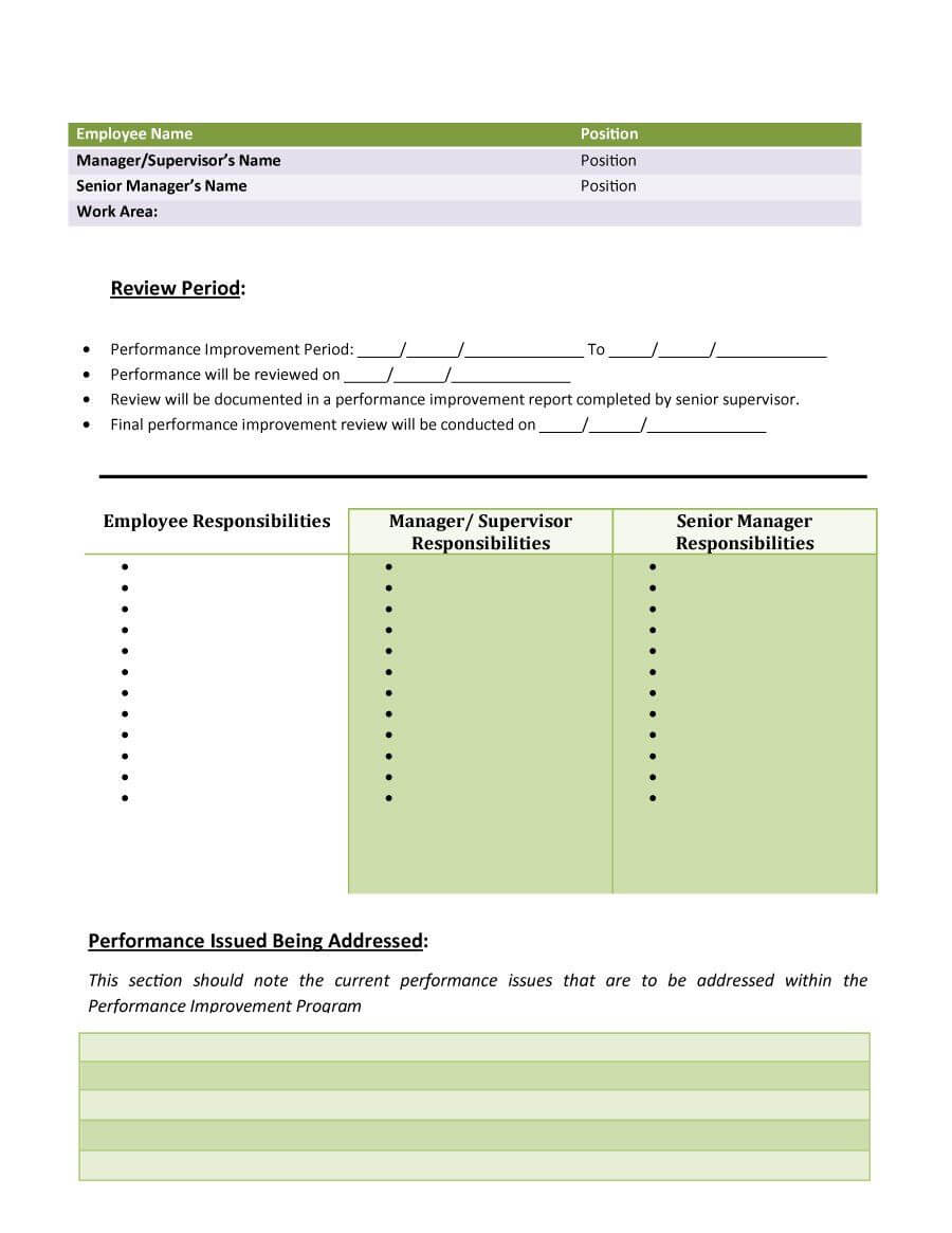 Download Performance Improvement Plan Template 41 | Personal Within Improvement Report Template