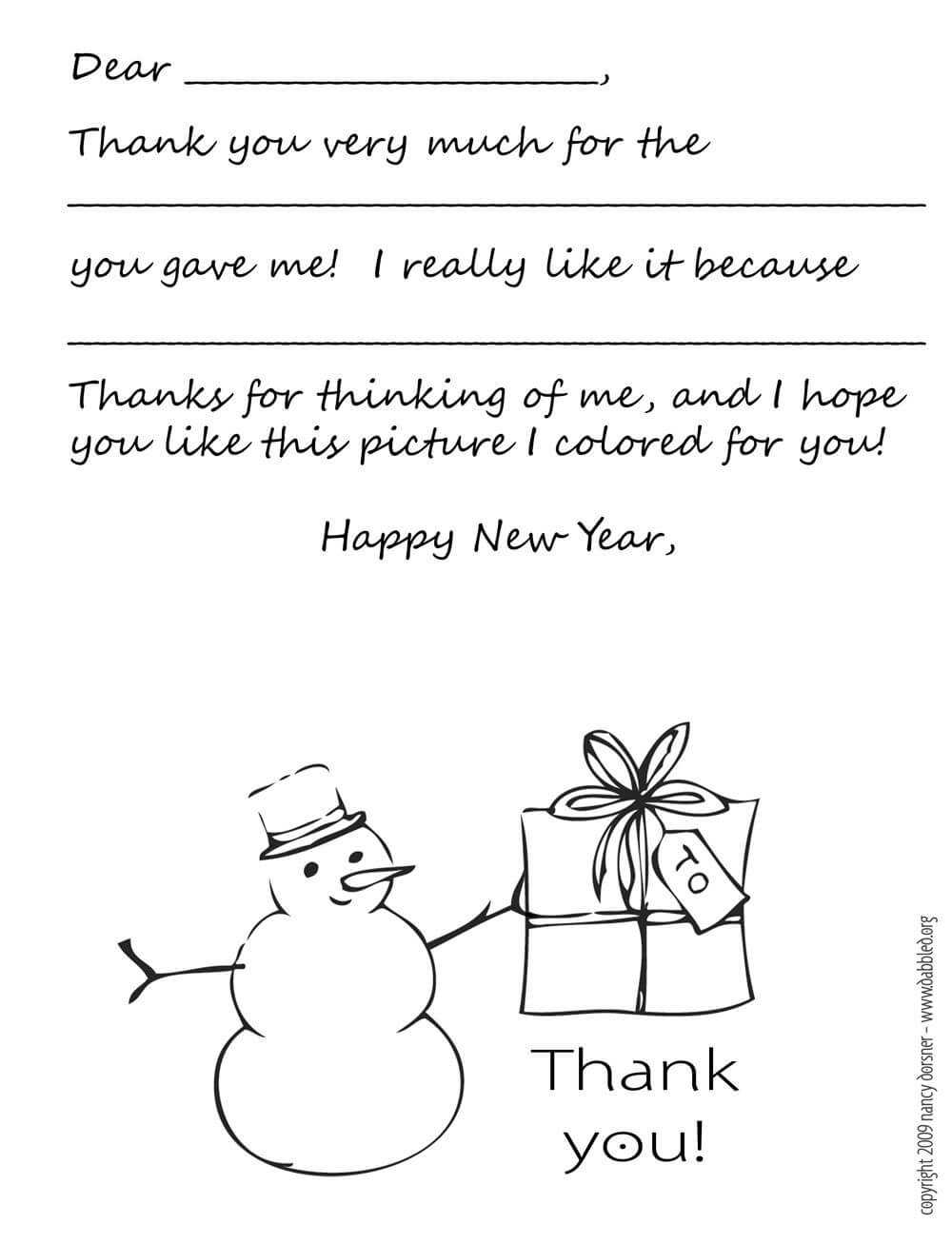 Download: Printable Holiday Thank You Note Template For Kids Inside Christmas Note Card Templates