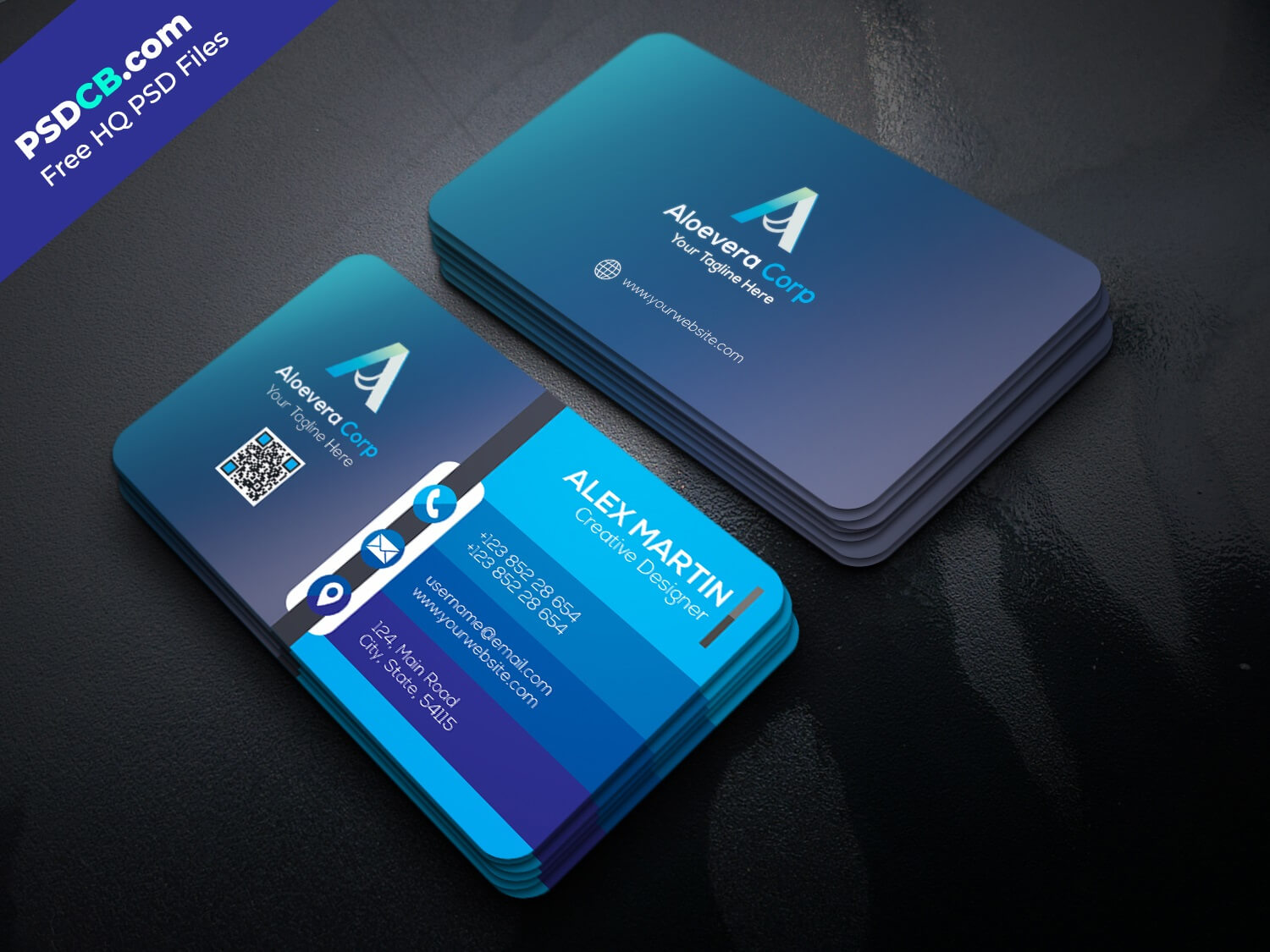 Download Unique Creative Business Card Template Psd Set For In Free Psd Visiting Card Templates Download