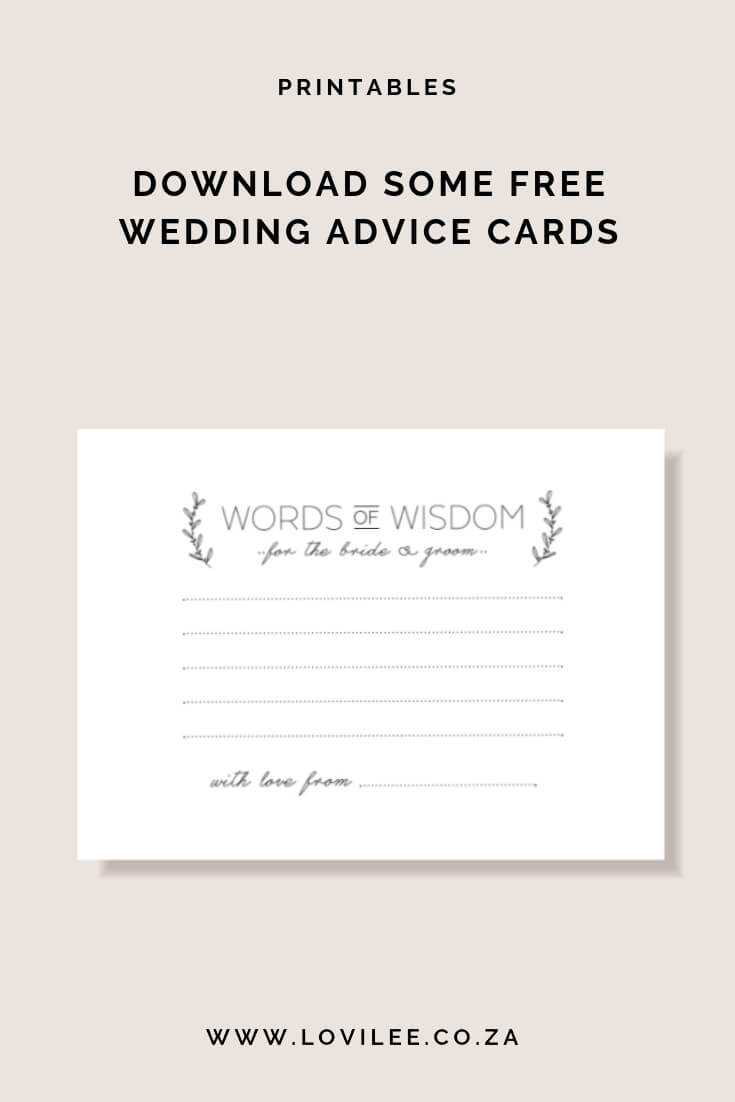 Download Your Free Wedding Advice Cards Printable | Lovilee Blog Pertaining To Marriage Advice Cards Templates