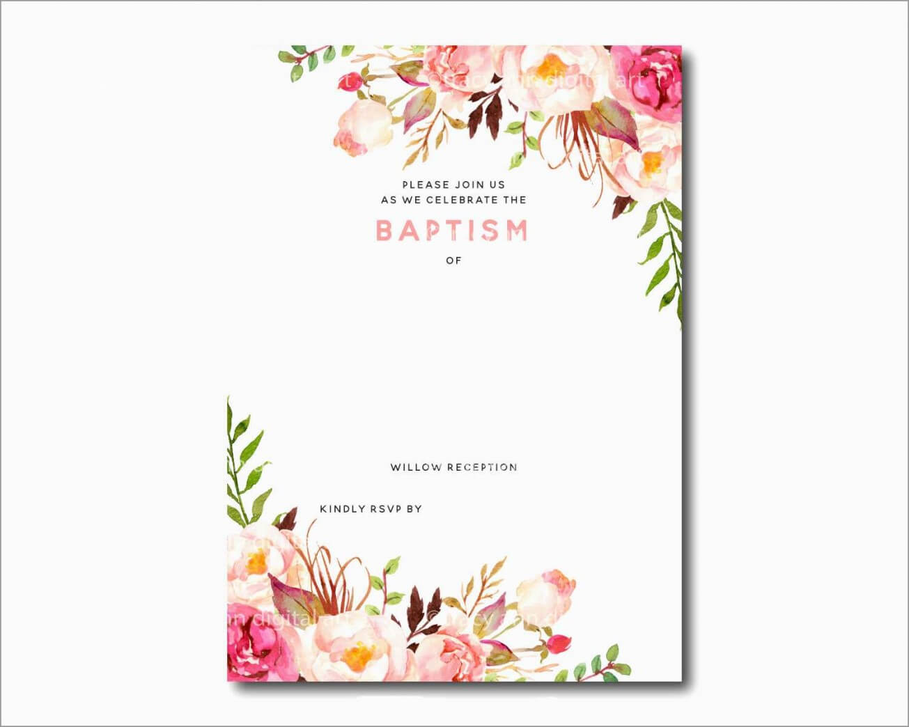 Downloadable Baptism Invitation Blank | Invitation Card With Regard To Blank Christening Invitation Templates