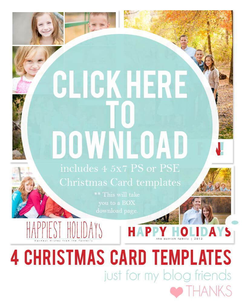 Downloadable Christmas Card Templates For Photos |  Free Throughout Christmas Photo Card Templates Photoshop