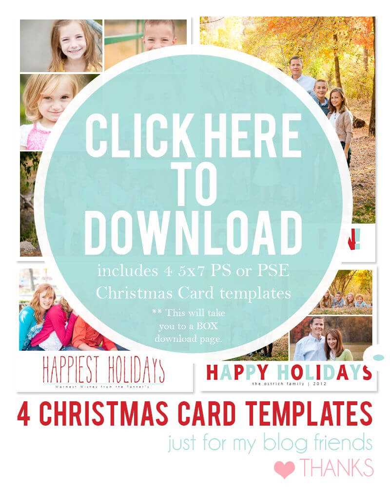 Downloadable Christmas Card Templates For Photos |  Free Throughout Christmas Photo Card Templates Photoshop